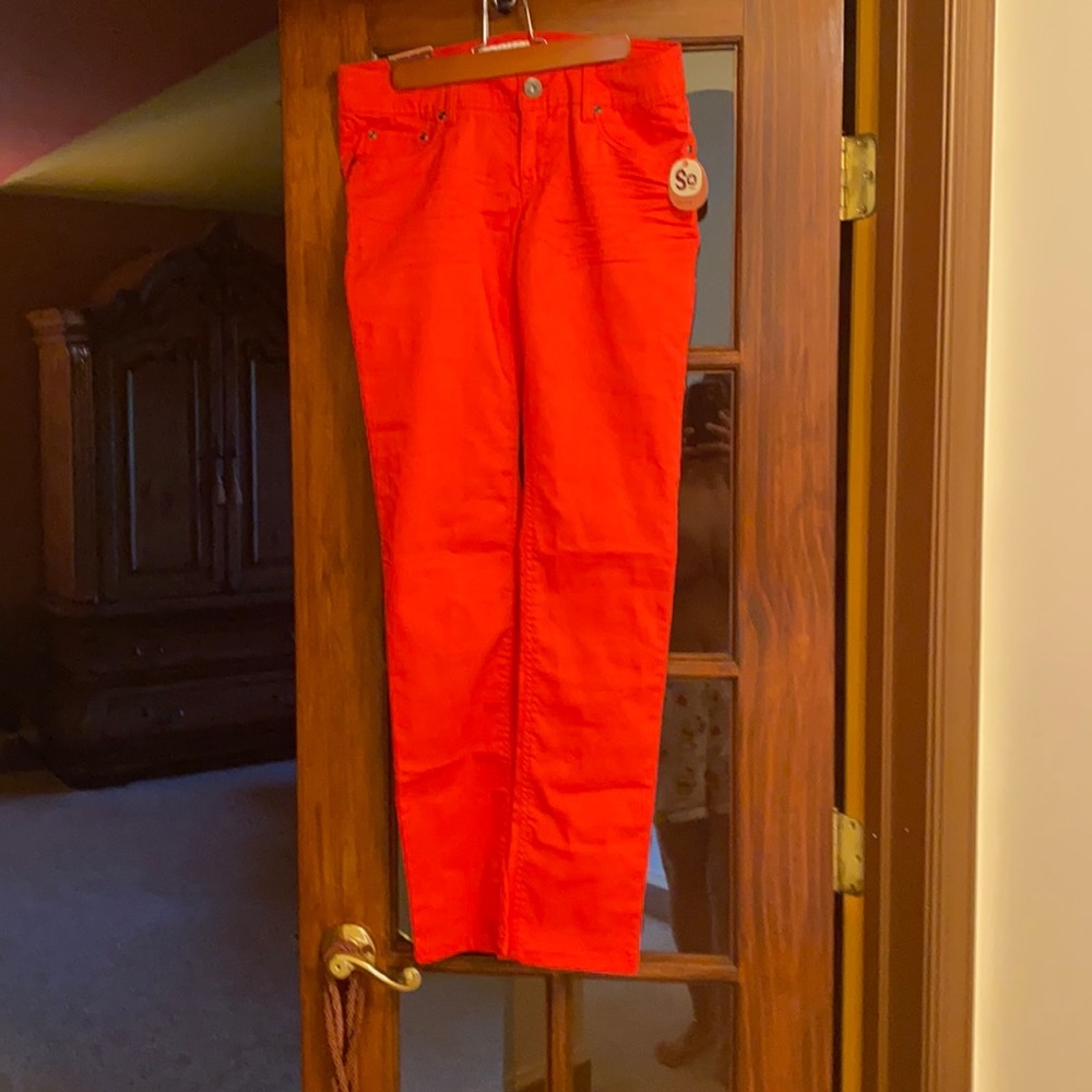 Poppy Red Skinny, stretch Pants Size7jr